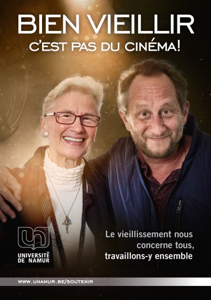 « Bien vieillir, c’est pas du cinéma ! », Benoît Poelvoorde et sa maman, Jacqueline Pappaert, soutiennent une campagne de l’UNamur 