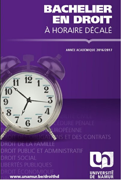 Bachelier en droit à horaire décalé - Nouveau septembre 2016