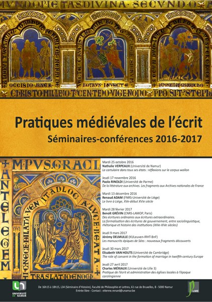 Pratiques médiévales de l’écrit : séminaires-conférences 2016-2017