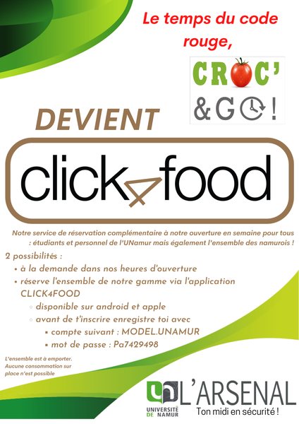 L'Arsenal s'adapte en code rouge et lance son service Click4Food !