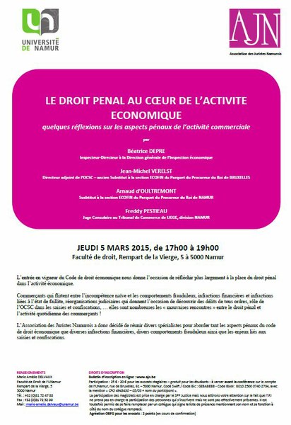 Conférence "Le droit pénal au coeur de l'activité économique"
