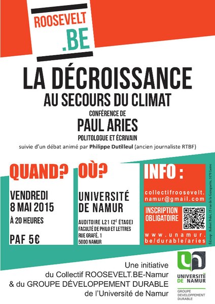 Conférence "La décroissance au secours du climat" de Paul Ariès