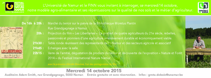 Quinzaine verte et responsable : Le Festival Nature Namur à l'Université 