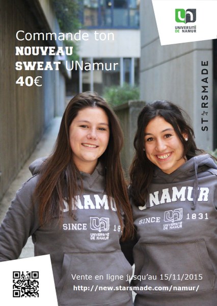 Essayez et commandez votre NOUVEAU SWEAT UNamur !