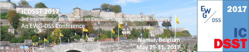 The EWG-DSS 2017 International Conference on Decision Support System Technology (ICDSST 2017) will take  place in Namur.
