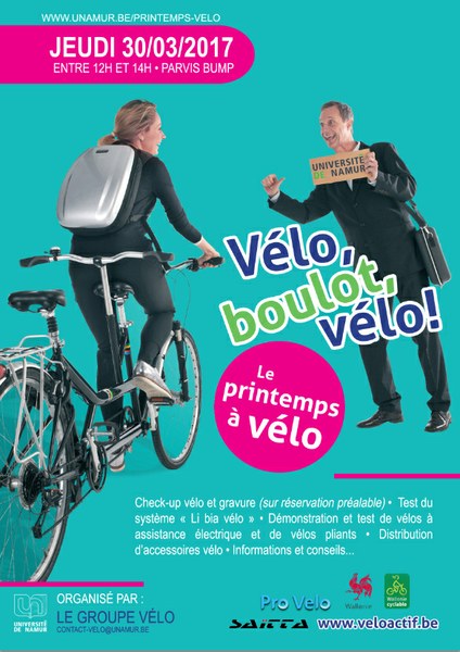 Cyclistes de l'UNamur et amis de la mobilité douce, c’est le retour du Printemps à vélo !