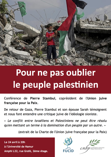 Pour ne pas oublier le peuple palestinien
