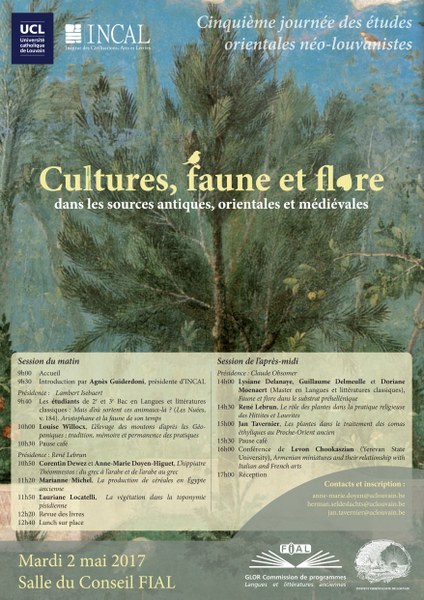 Cultures, faune et flore dans les sources antiques, orientales et médiévales