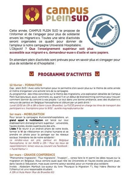 Campus plein sud : Mobilisation