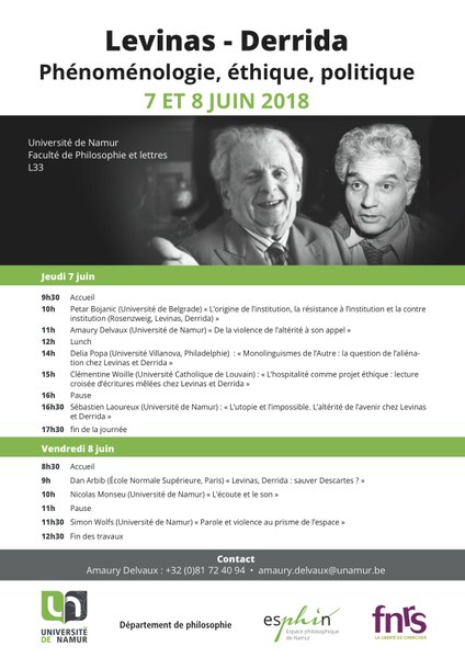 Levinas-Derrida : Phénoménologie, éthique et politique