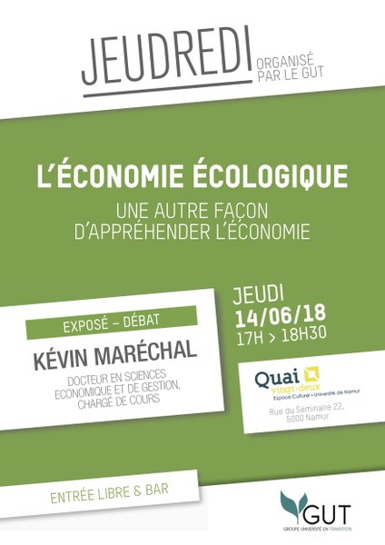 Jeudredi GUT - L'économie écologique
