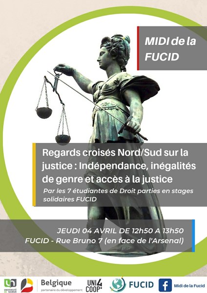 Midi FUCID:Regards croisés Nord/Sud sur la justice : Indépendance, inégalités de genre et accès à la justice