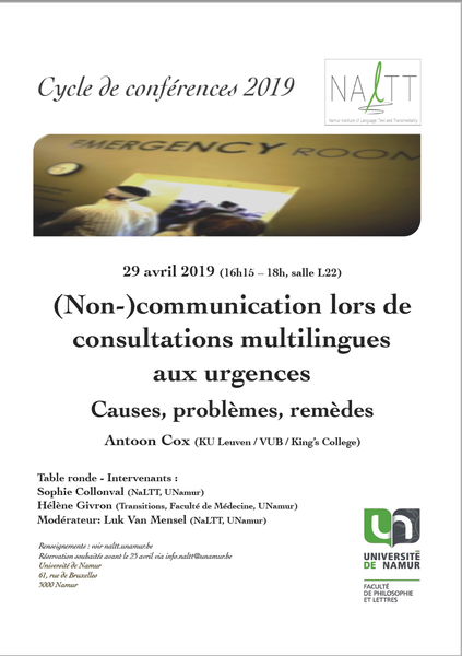 (Non-)Communication lors de consultations multilingues aux urgences: Causes, problèmes, remèdes.