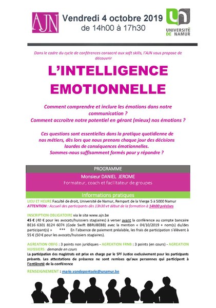 Conférence AJN: L'intelligence émotionnelle