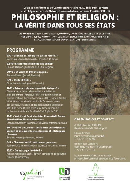 Conférence "Vérité(s) et Esprit de vérité : Simone Weil, Gabriel Marcel et Hans Urs von Balthasar"