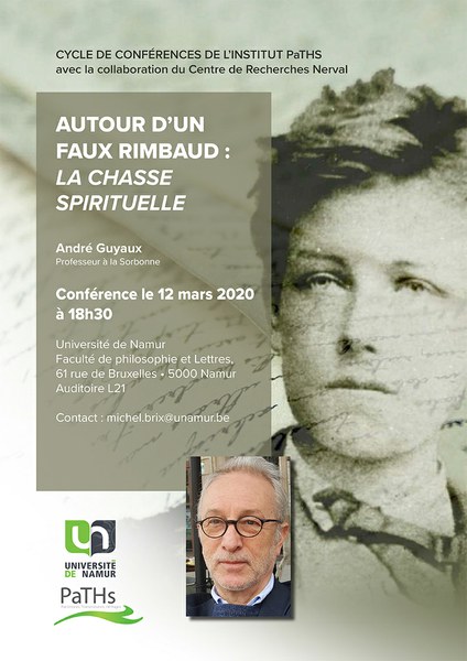 ANNULE - Cycle de conférences PaTHs | Autour d'un faux Rimbaud : La Chasse spirituelle