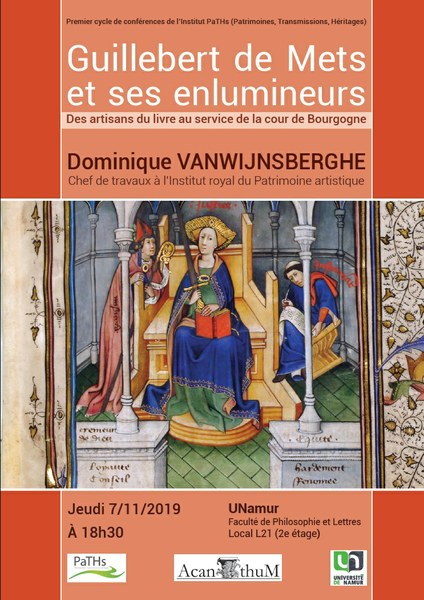 Conférence "Guillebert de Mets et ses enlumineurs. Des artisans du livre au service de la cour de Bourgogne"