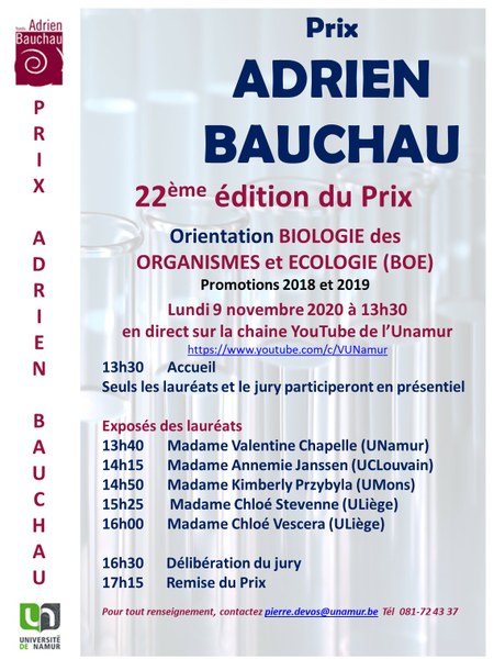 Concours pour l'attribution du Prix Adrien Bauchau