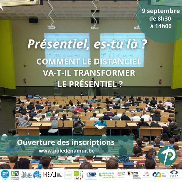 Le Pôle académique de Namur organise une matinée à destination des enseignants et conseillers pédagogiques : "Présentiel, es-tu là ?"