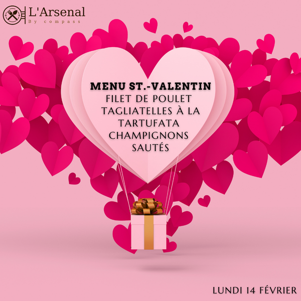 Menu Saint-Valentin à l'Arsenal