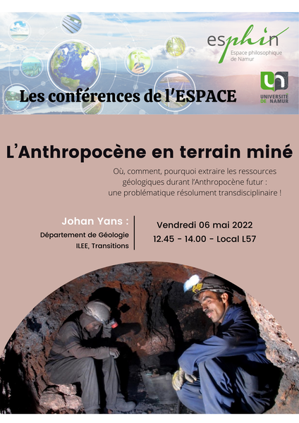 Institut ESPHIN - Conférence de l'ESPACE : "L’Anthropocène en terrain miné"