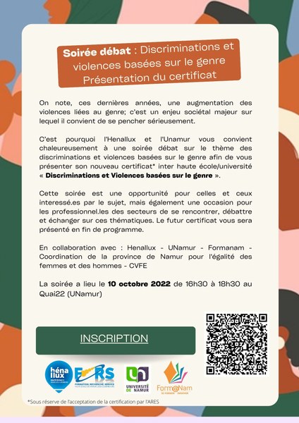 Soirée de Lancement du Certificat inter Haute École et Université « Discriminations et violences basées sur le genre - comprendre, repérer et agir en interdisciplinarité »