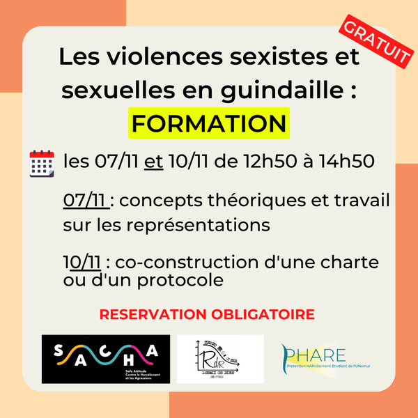 Formation : Prévention des violences sexistes et sexuelles en milieux festifs étudiants - module 1