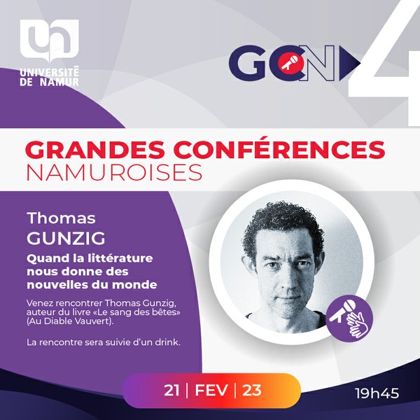 Grandes Conférences Namuroises (GCN) | Littérature - Thomas Gunzig