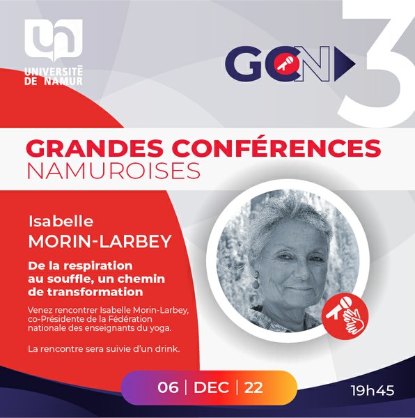 Grandes Conférences Namuroises (GCN) | Respiration - Isabelle Morin-Larbey