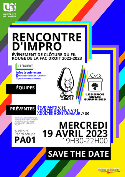 Evenement de clôture du fil rouge "Enfance & Migration" - Faculté de droit