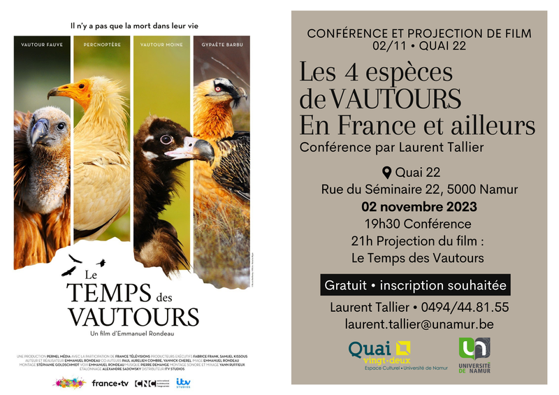 Conférence « Les 4 espèces de Vautours en France et ailleurs » et la projection du film « Le Temps des Vautours »