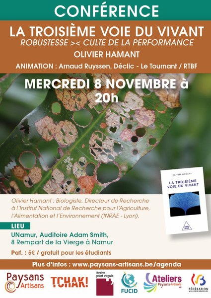 Conférence : La Troisième Voie du Vivant de Olivier Hamant