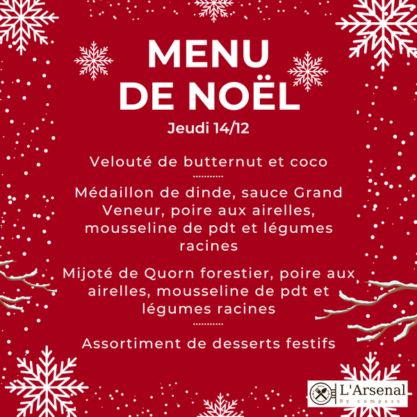 Menu de Noël à l’Arsenal🎄