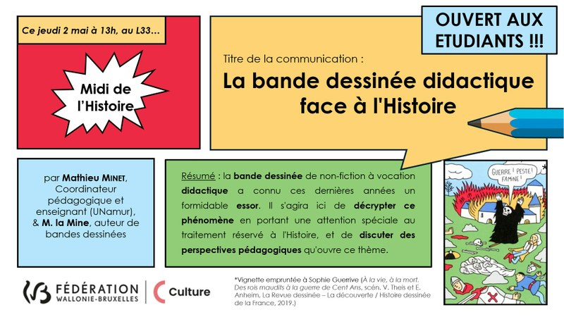 Le "Midi de l'Histoire": "La bande dessinée didactique face à l'Histoire"