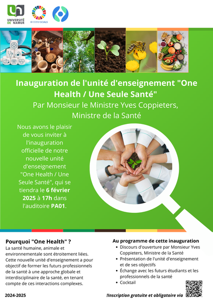 Inauguration de l'UE "ONE HEALTH/UNE SEULE SANTE" par Monsieur le Ministre Yves Coppieters