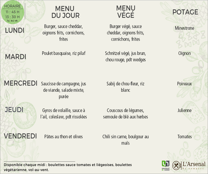 Menu de la semaine : L'Arsenal